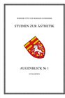 Buchcover Werner Otto von Boehlen-Schneider: Studien zur Ästhetik / Augenblick No. 1