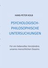 Buchcover Psychologisch-philosophische Untersuchungen