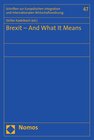 Buchcover Brexit - And What It Means