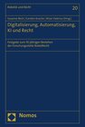 Buchcover Digitalisierung, Automatisierung, KI und Recht