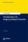 Buchcover Introduction à la langue juridique française