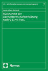 Buchcover Rücknahme der Lizenzbereitschaftserklärung nach § 23 VII PatG