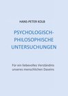 Buchcover Psychologisch-philosophische Untersuchungen