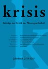 Buchcover Krisis - Beiträge zur Kritik der Warengesellschaft / Krisis - Jahrbuch 2013 - 2015