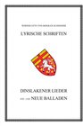 Buchcover Werner Otto von Boehlen-Schneider: Lyrische Schriften / Dinslakener Lieder