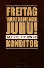 Buchcover Notizbuch für Arbeiter, deren Beruf der Konditor ist.