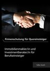 Buchcover Firmenschulung für Quereinsteiger. Immobilienmakler/in und Investmentberater/in für Berufseinsteiger