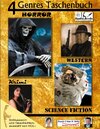 Buchcover 4 Genres Taschenbuch Krimi Sci-FI Horror Western