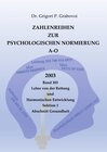Buchcover Zahlenreihen zur Psychologischen Normierung / Zahlenreihen zur Psychologischen Normierung A-O, Ringbuchbindung