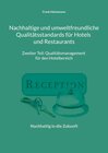 Buchcover Nachhaltige und umweltfreundliche Qualitätsstandards für Hotels und Restaurants