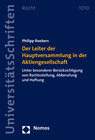 Buchcover Der Leiter der Hauptversammlung in der Aktiengesellschaft