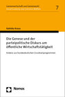 Buchcover Die Genese und der parteipolitische Diskurs um öffentliche Wirtschaftstätigkeit