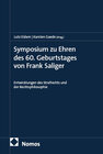Buchcover Symposium zu Ehren des 60. Geburtstages von Frank Saliger
