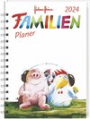 Buchcover Helme Heine Familienplaner Buch A6 2024. Familienkalender mit 4 Spalten. Liebevoll illustrierter Buch-Kalender mit Einst