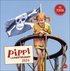 Buchcover Pippi Langstrumpf Broschurkalender 2024. Szenen aus der beliebten Verfilmung des Klassikers von Astrid Lindgren in einem
