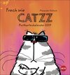 Buchcover Catzz Postkartenkalender 2024. Humor-Kalender von Alexander Holzach. Kleiner Kalender mit witzigen Cartoon-Katzen. Kalen