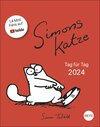 Buchcover Simons Katze Tagesabreißkalender 2024. Abreiß-Kalender für alle Simons Cat-Fans. Tischkalender 2024 mit lustigen Episode