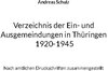 Buchcover Verzeichnis der Ein- und Ausgemeindungen in Thüringen 1920-1945