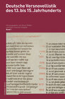 Buchcover Deutsche Versnovellistik des 13. bis 15. Jahrhunderts (DVN)