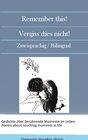 Buchcover Remember this! Vergiss dies nicht!