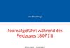 Buchcover Journal geführt während des Feldzuges 1807 (II)