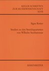 Buchcover Studien zu den Streichquartetten von Wilhelm Stenhammar