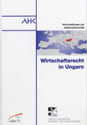 Buchcover Wirtschaftsrecht in Ungarn