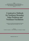 Buchcover Constructive Methods for Nonlinear Boundary Value Problems and Nonlinear Oscillations