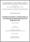 Buchcover Commentationes astronomicae ad theoriam perturbationum pertinentes 3rd part