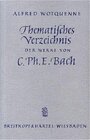 Buchcover Thematisches Verzeichnis der Werke von Carl Philipp Emanuel Bach