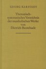 Buchcover Thematisch-systematisches Verzeichnis der musikalischen Werke von Dietrich Buxtehude