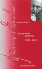 Buchcover Gesammelte Schriften 1921-1935
