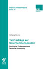 Buchcover Tarifverträge zur Unternehmenspolitik?