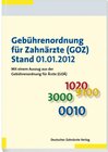 Buchcover Gebührenordnung für Zahnärzte (GOZ), Stand 01.01.2012