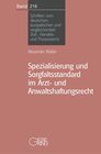 Buchcover Spezialisierung und Sorgfaltsstandard im Arzt-und Anwaltshaftungsrecht