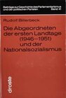 Buchcover Die Abgeordneten der ersten Landtage (1946/51) und der Nationalsozialismus