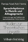 Buchcover Sprachrhythmus in Metrik und Alltagssprache