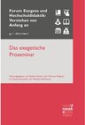 Buchcover Das exegetische Proseminar / Forum Exegese und Hochschuldidaktik: Verstehen von Anfang an (VvAa)