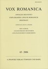 Buchcover Vox Romanica 65 (2006)