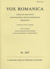 Buchcover Vox Romanica 66 (2007)