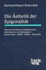 Buchcover Die Ästhetik der Epigonalität