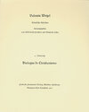 Buchcover Valentin Weigel: Sämtliche Schriften / 4. Lieferung: Dialogus de Christianismo