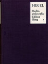 Buchcover Vorlesungen über Rechtsphilosophie 1818-1831 / Band 4