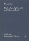 Buchcover Herders Sprachphilosophie und Erkenntniskritik