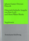 Buchcover Johann Gustav Droysen: Historik / Supplementband