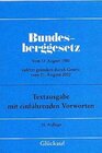Buchcover Bundesberggesetz