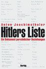 Buchcover Hitlers Liste