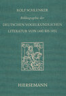 Buchcover Bibliographie der deutschen vogelkundlichen Literatur von 1480 bis 1850