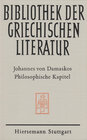 Buchcover Philosophische Kapitel