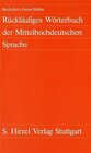 Buchcover Rückläufiges Wörterbuch der Mittelhochdeutschen Sprache